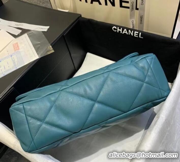 Traditional Discount Chanel 19 Large Flap Bag AS1162 Blue