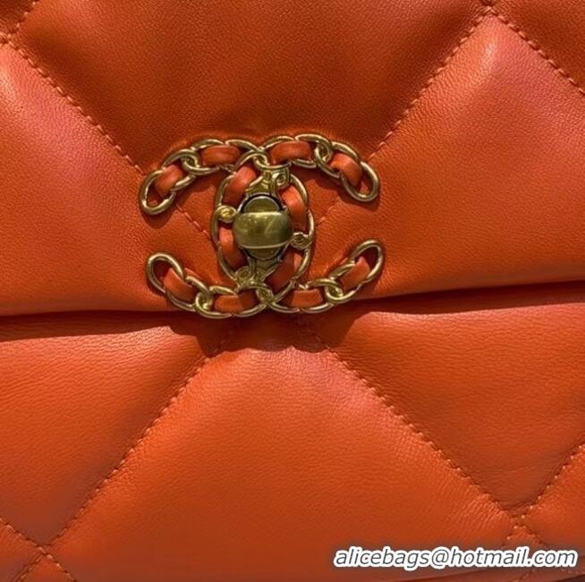 Market Sells Chanel 19 Large Flap Bag AS1162 Orange