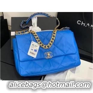 New Design Chanel 19 Large Flap Bag AS1162 Electric Blue