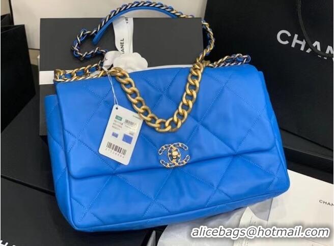 New Design Chanel 19 Large Flap Bag AS1162 Electric Blue