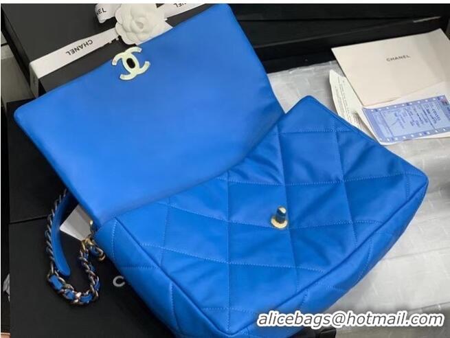 New Design Chanel 19 Large Flap Bag AS1162 Electric Blue