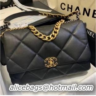 Most Popular Chanel 19 Large Flap Bag AS1162 Black