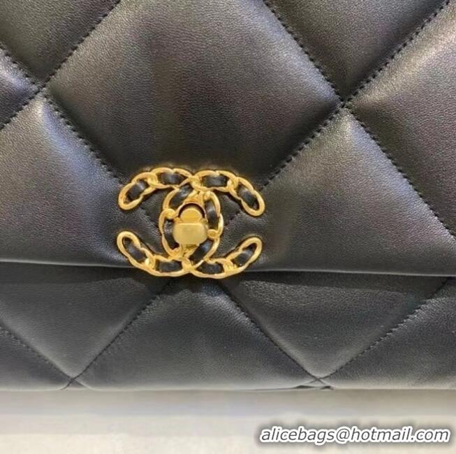 Most Popular Chanel 19 Large Flap Bag AS1162 Black