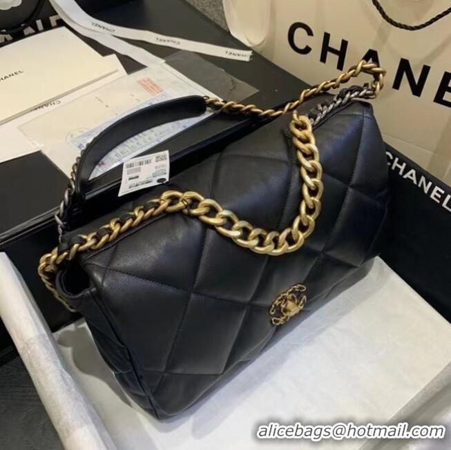 Most Popular Chanel 19 Large Flap Bag AS1162 Black