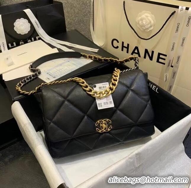 Most Popular Chanel 19 Large Flap Bag AS1162 Black