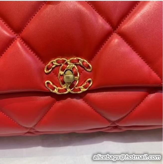 Best Product Chanel 19 Large Flap Bag AS1162 Red