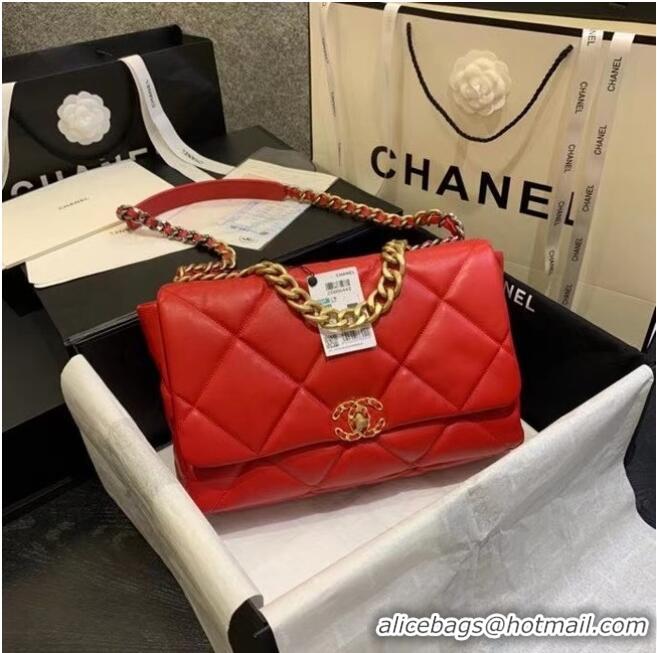 Best Product Chanel 19 Large Flap Bag AS1162 Red