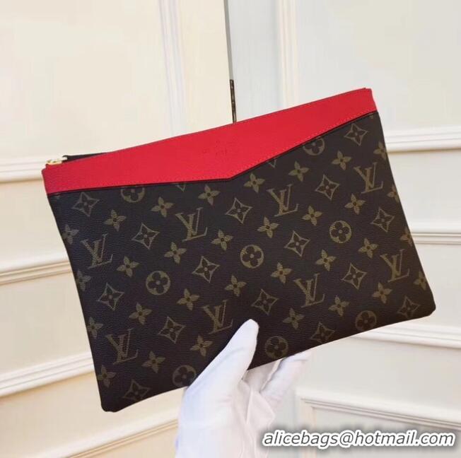 Good Taste Louis vuitton original Monogram Canvas DAILY POUCH M62048 red