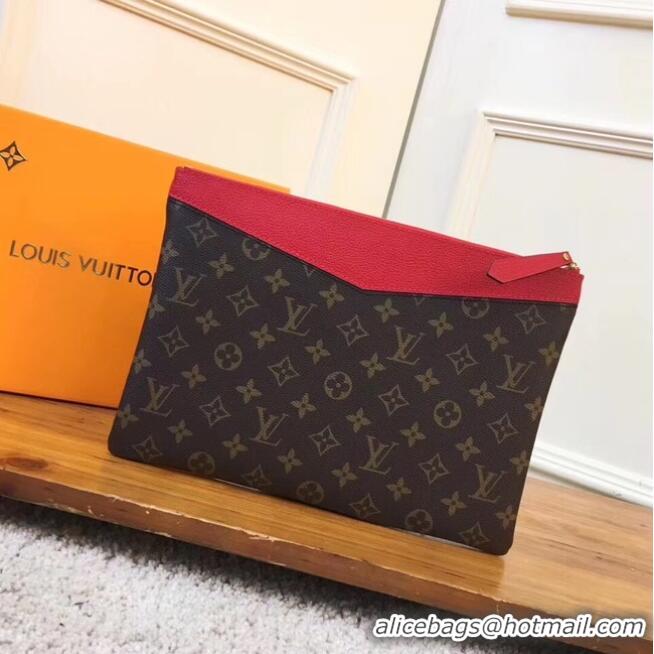 Good Taste Louis vuitton original Monogram Canvas DAILY POUCH M62048 red