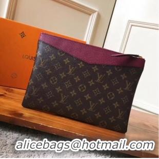 Promotional Louis vuitton original Monogram Canvas DAILY POUCH M62048 Bordeaux