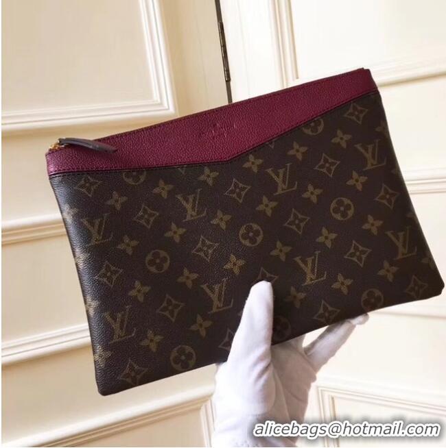 Promotional Louis vuitton original Monogram Canvas DAILY POUCH M62048 Bordeaux