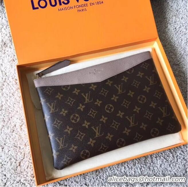 Cheap Price Louis vuitton original Monogram Canvas DAILY POUCH M62048 grey