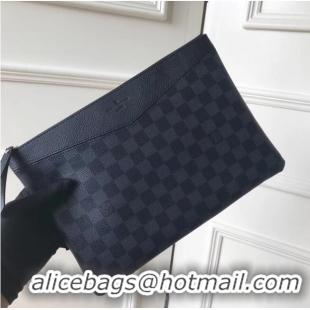 Top Grade Louis vuitton original Damier Graphite Canvas DAILY POUCH M62048