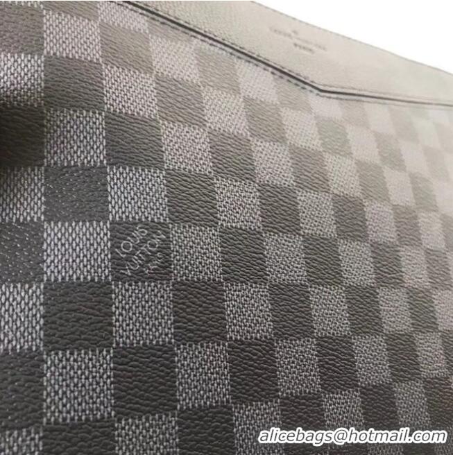 Top Grade Louis vuitton original Damier Graphite Canvas DAILY POUCH M62048