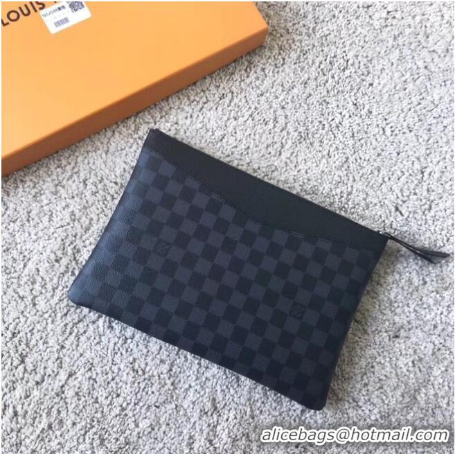 Top Grade Louis vuitton original Damier Graphite Canvas DAILY POUCH M62048