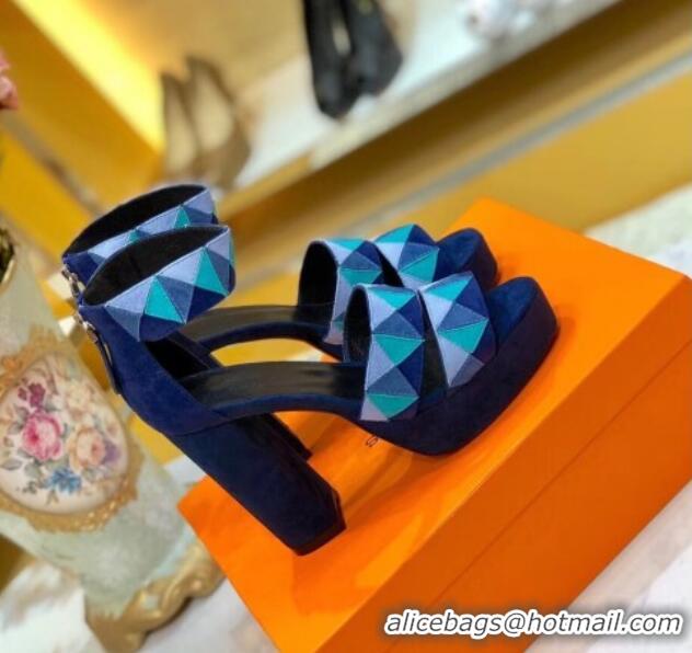 Best Product Hermes Suede Aretha Sandal 040142 Blue