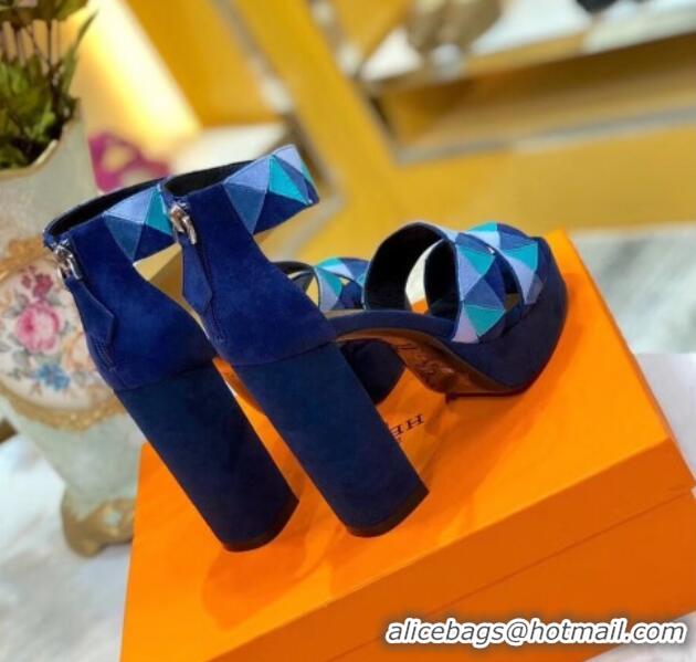 Best Product Hermes Suede Aretha Sandal 040142 Blue