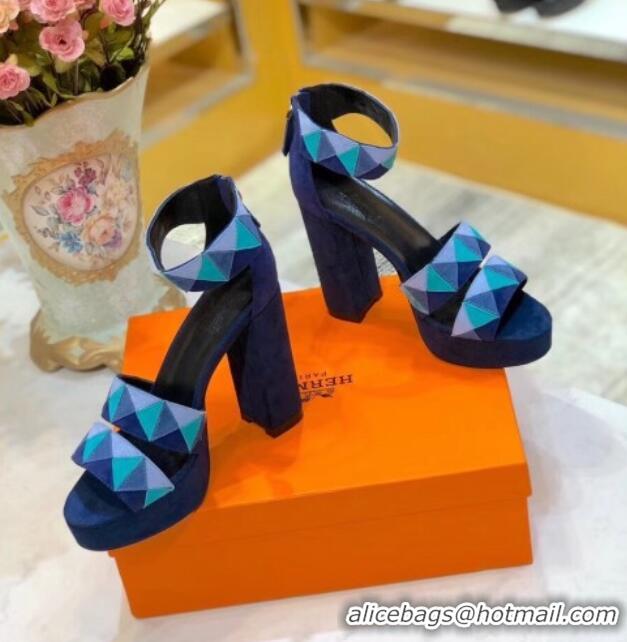 Best Product Hermes Suede Aretha Sandal 040142 Blue