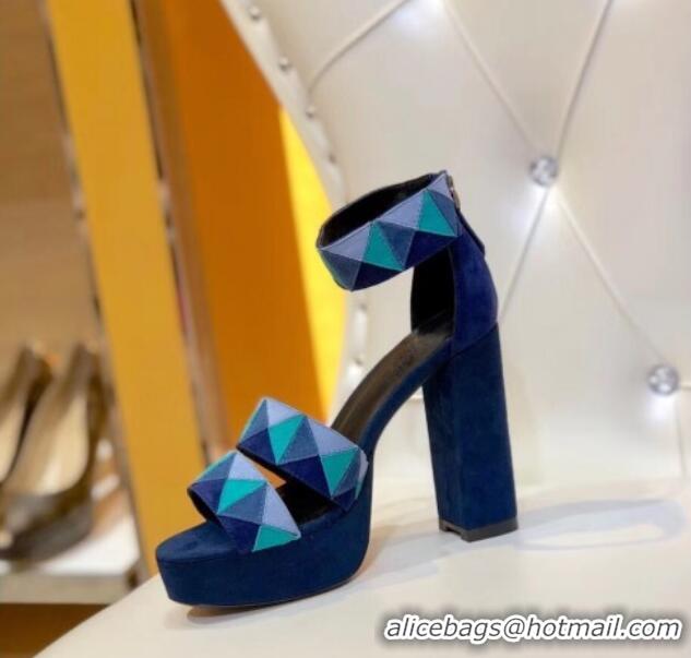 Best Product Hermes Suede Aretha Sandal 040142 Blue