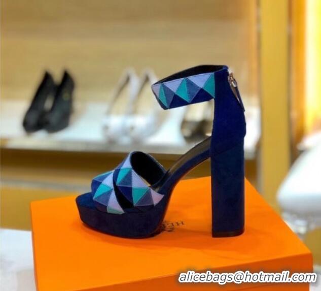 Best Product Hermes Suede Aretha Sandal 040142 Blue