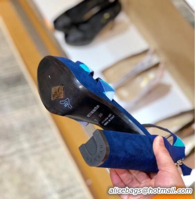 Best Product Hermes Suede Aretha Sandal 040142 Blue