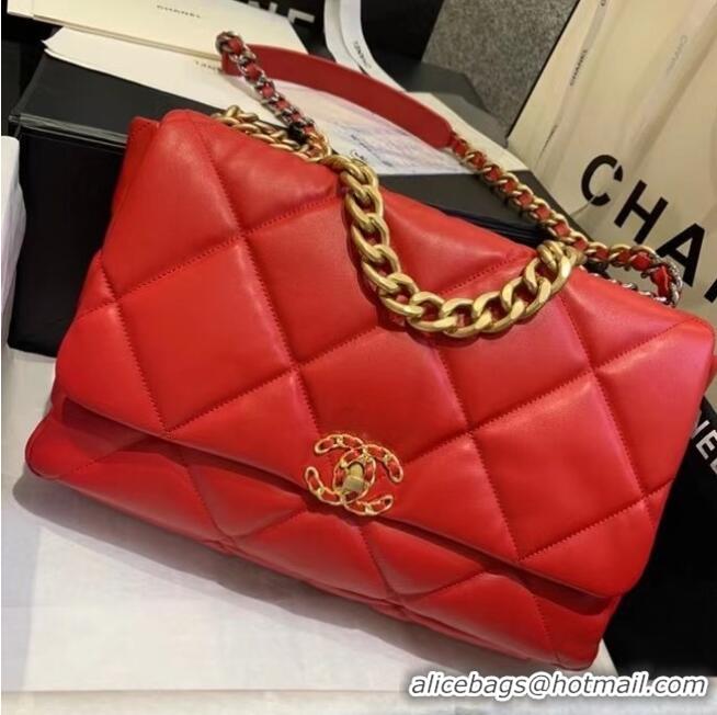 Top Quality Chanel 19 Large Flap Bag AS1162 Red