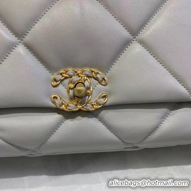 Free Shipping Discount Chanel 19 Large Flap Bag AS1162 Gray