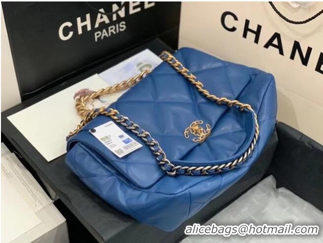 Top Quality chanel 19 large flap bag AS1162 dark blue