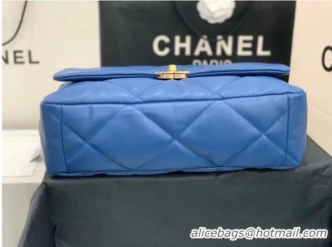 Top Quality chanel 19 large flap bag AS1162 dark blue