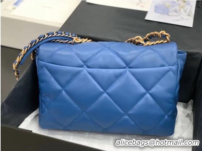 Top Quality chanel 19 large flap bag AS1162 dark blue