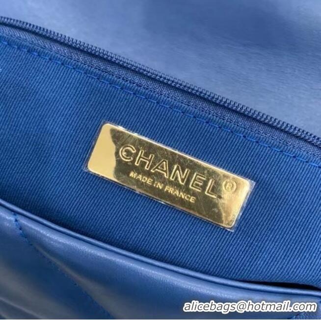 Top Quality chanel 19 large flap bag AS1162 dark blue