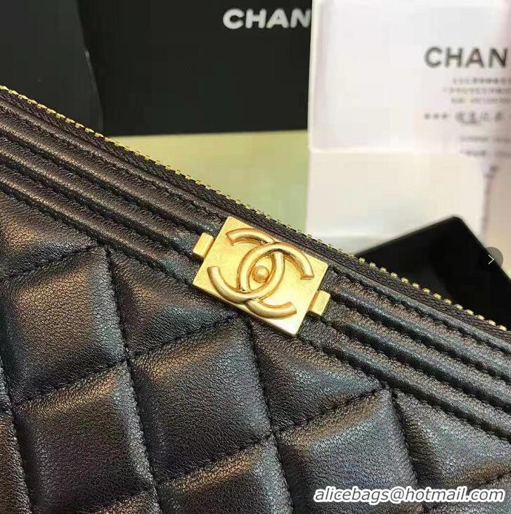 Buy Discount Chanel Lambskin & Gold-Tone Metal A81799 Black Gold