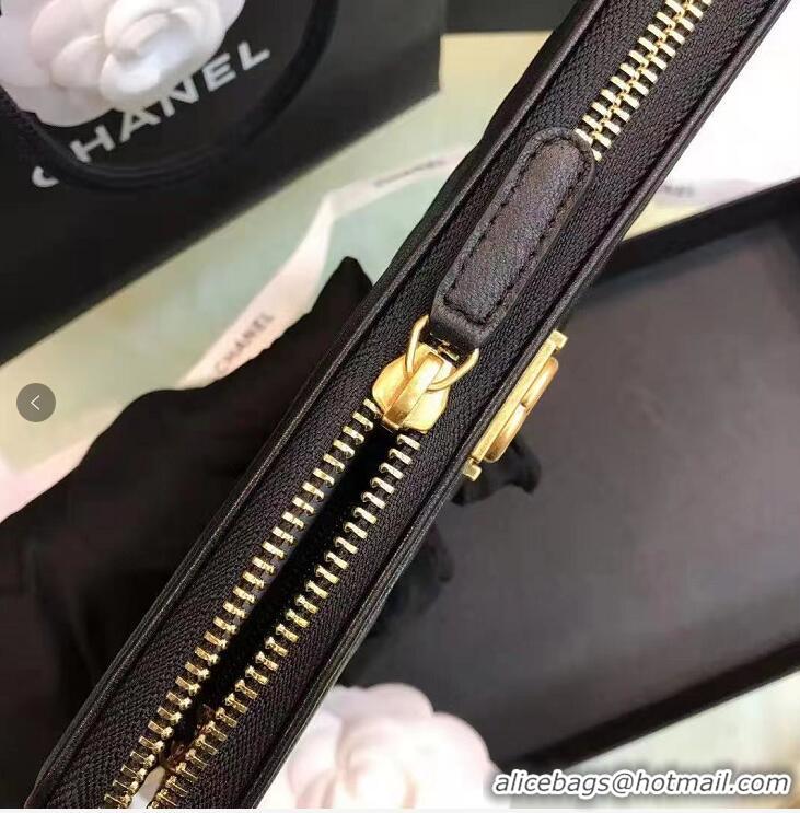 Buy Discount Chanel Lambskin & Gold-Tone Metal A81799 Black Gold