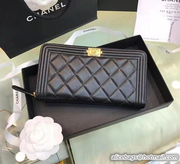 Buy Discount Chanel Lambskin & Gold-Tone Metal A81799 Black Gold