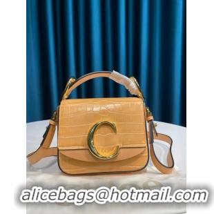 Hot Sell Low Price Chloe C Clutch With Chain Bag Original Leather C93108 Apricot