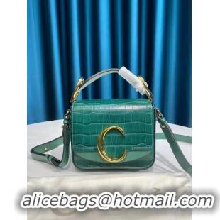 Best Price Chloe C Clutch With Chain Bag Original Leather C93108 Green