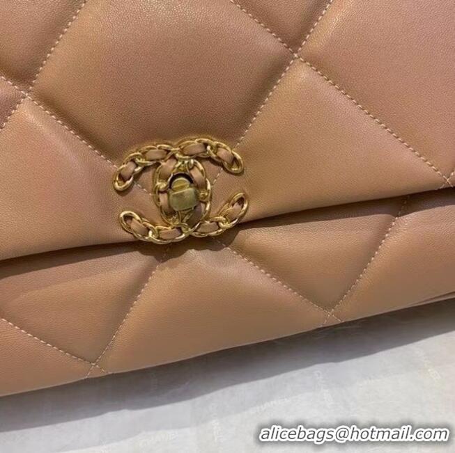 Original Cheap Chanel 19 Large Flap Bag AS1162 Light Pink