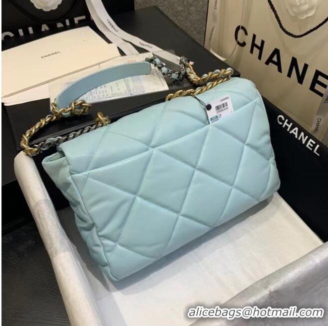 Buy Luxury Chanel 19 Large Flap Bag AS1162 Sky Blue