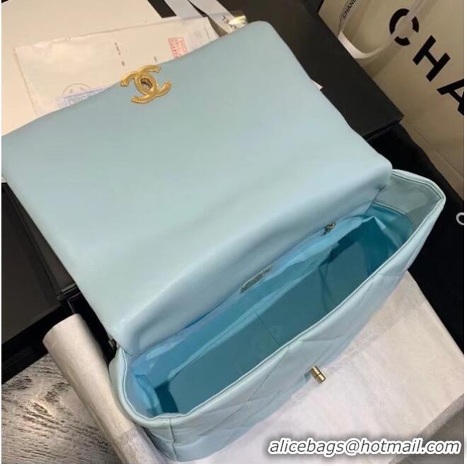 Buy Luxury Chanel 19 Large Flap Bag AS1162 Sky Blue