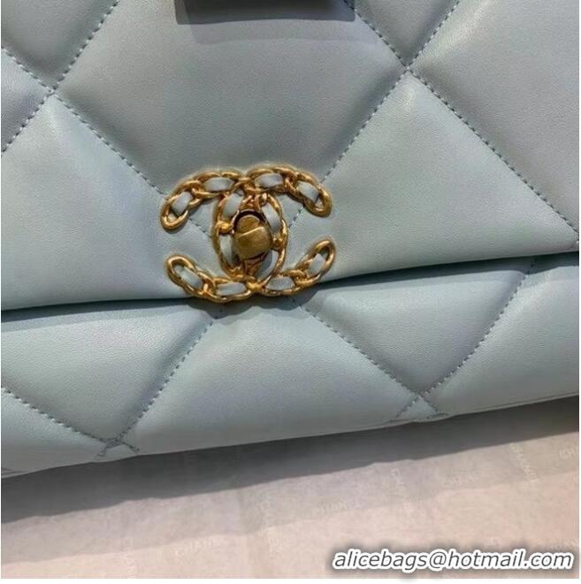 Buy Luxury Chanel 19 Large Flap Bag AS1162 Sky Blue