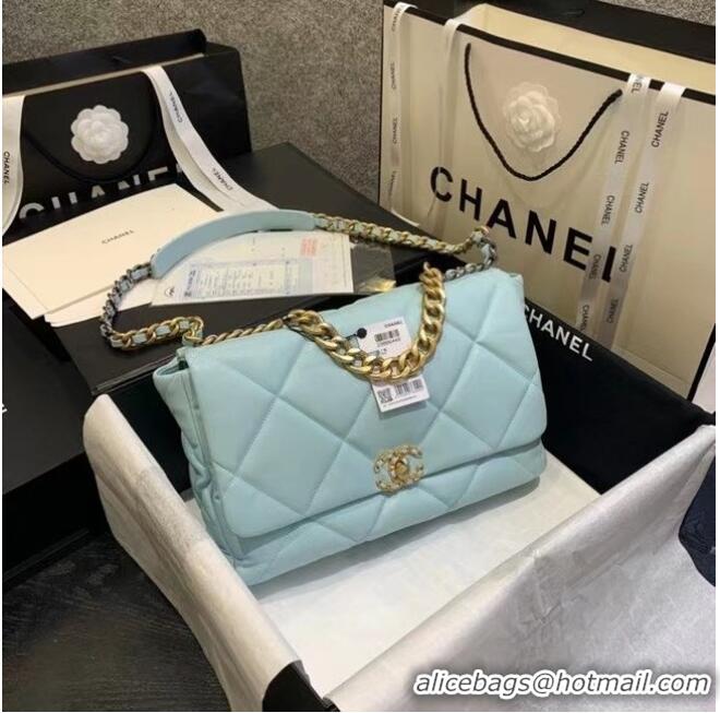 Buy Luxury Chanel 19 Large Flap Bag AS1162 Sky Blue