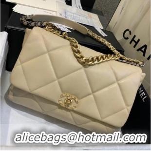 Popular Style Chanel 19 Large Flap Bag AS1162 Light Apricot