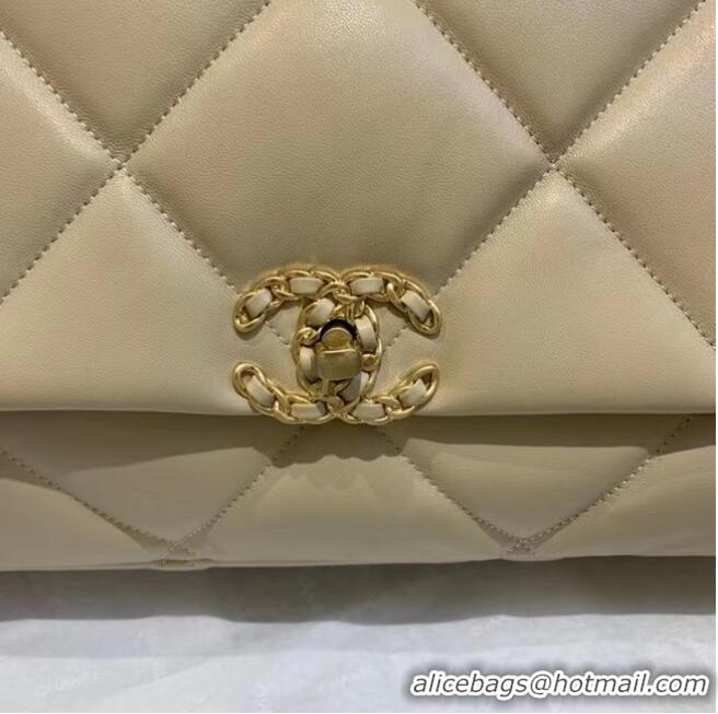 Popular Style Chanel 19 Large Flap Bag AS1162 Light Apricot