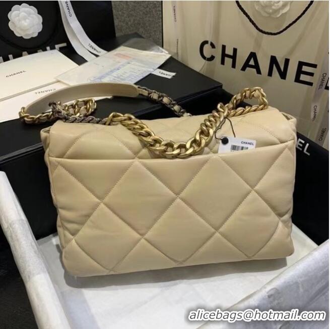 Popular Style Chanel 19 Large Flap Bag AS1162 Light Apricot