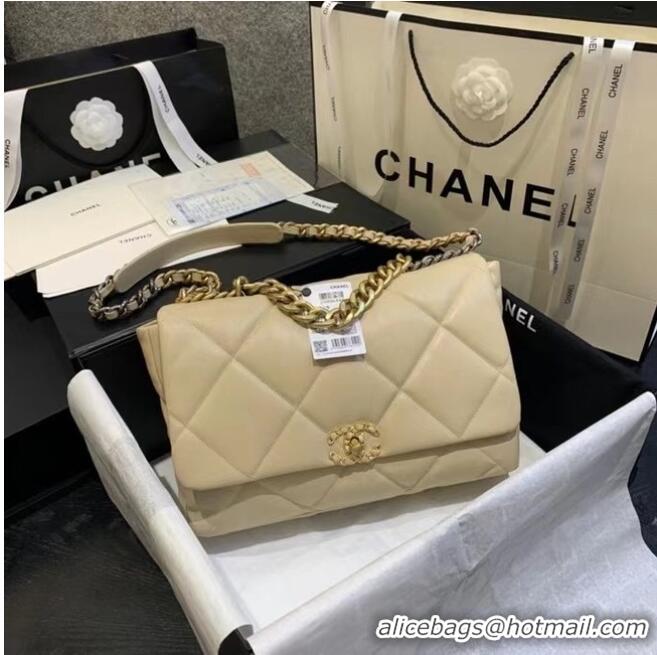 Popular Style Chanel 19 Large Flap Bag AS1162 Light Apricot