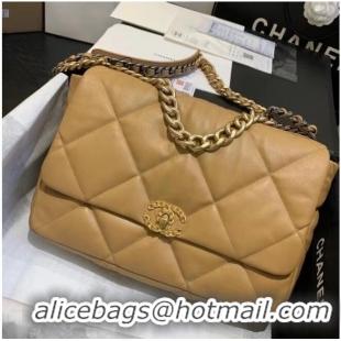 Free Shipping Promotional Chanel 19 Large Flap Bag AS1162 Apricot