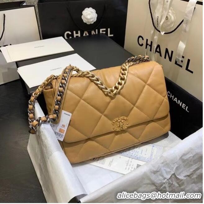 Free Shipping Promotional Chanel 19 Large Flap Bag AS1162 Apricot