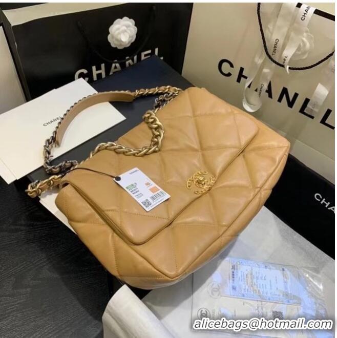 Free Shipping Promotional Chanel 19 Large Flap Bag AS1162 Apricot