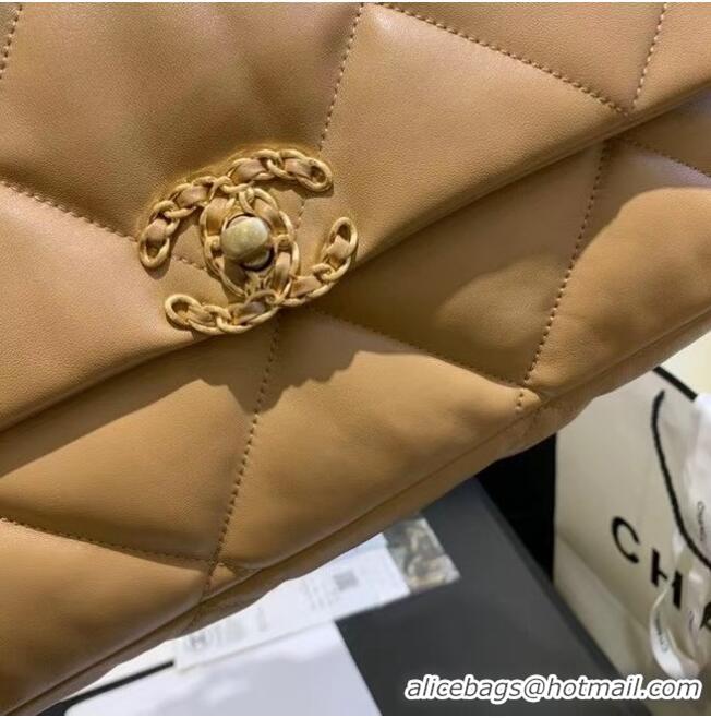 Free Shipping Promotional Chanel 19 Large Flap Bag AS1162 Apricot