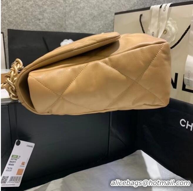 Free Shipping Promotional Chanel 19 Large Flap Bag AS1162 Apricot